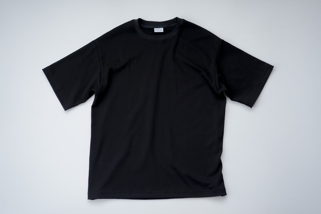 スビンコットン クルーネックＴシャツ (Black)
